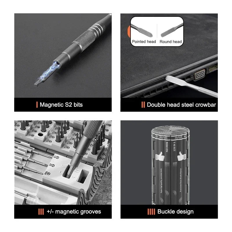 128 in 1 Portable Multi Screw Precision Functional Screwdriver Home Hand Drivers Kit Set New Style Folding PC Phone Repair Tools