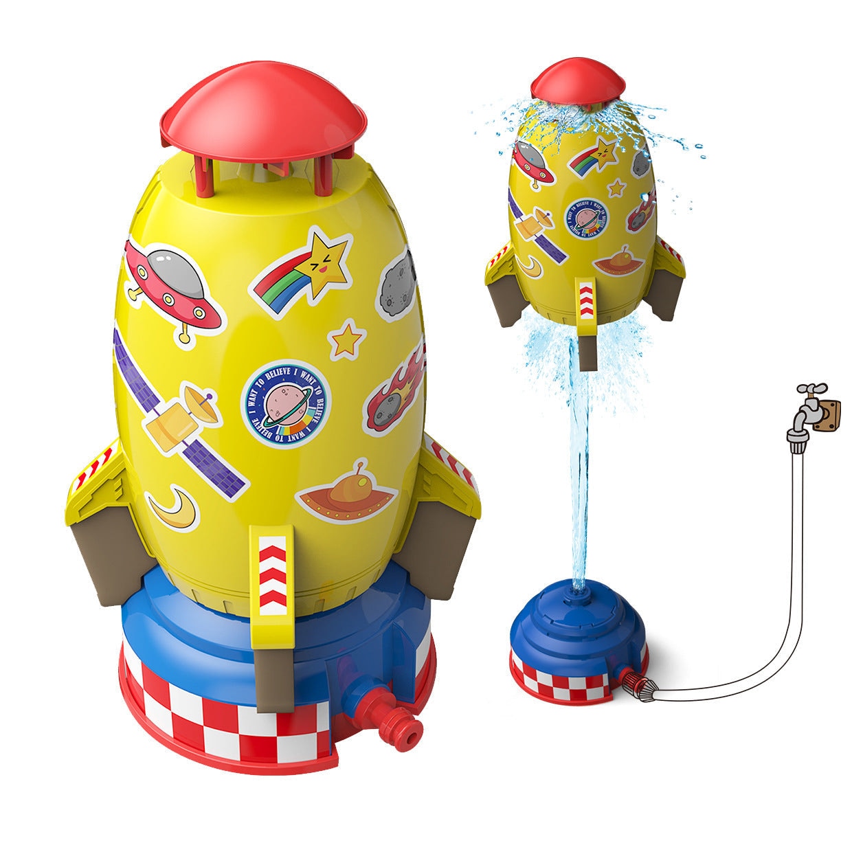 Rocket Launcher Toys Outdoor Rocket Water Pressure Lift Sprinkler Toy Fun Interaction In Garden Lawn Water Spray Toys for Kids