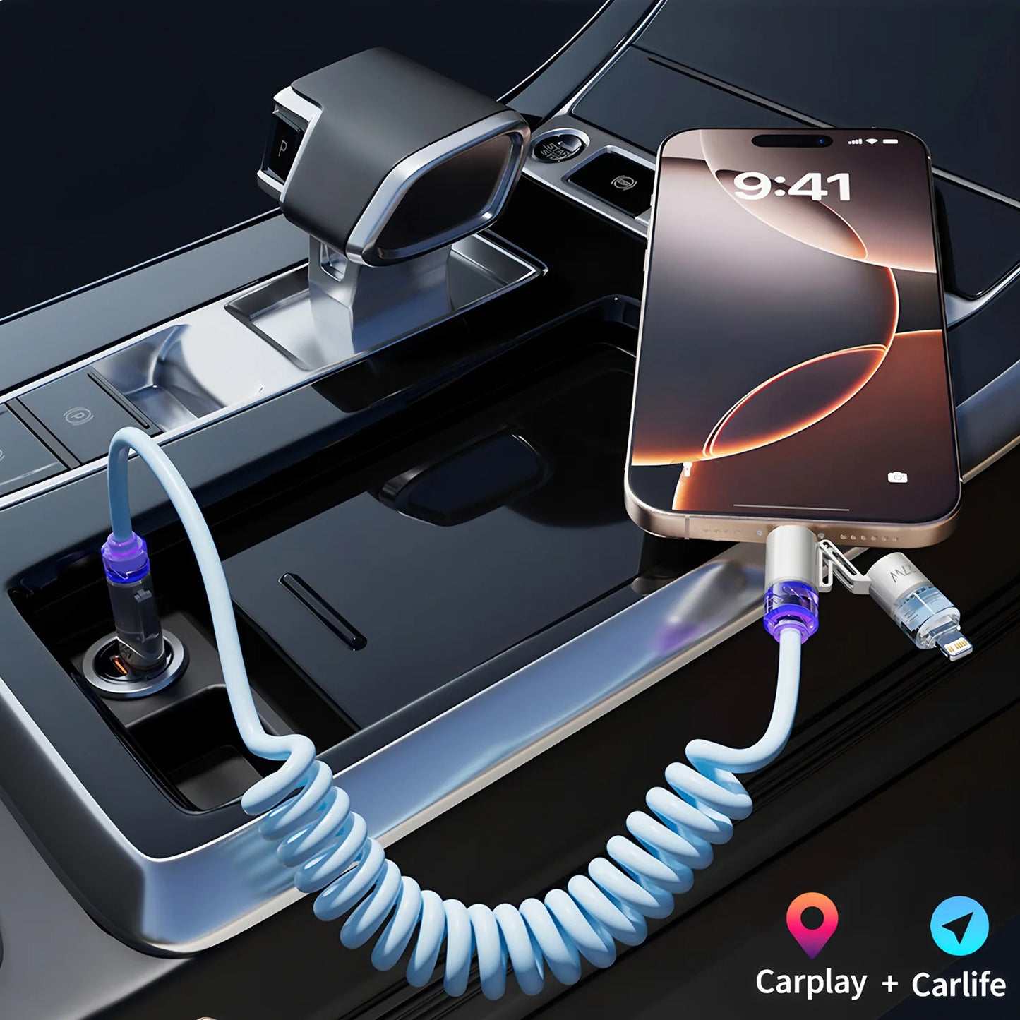 4 in 1 PD 240W Fast Charging Spring Cable USB Type C To Type C And Lightning Data Cable Wire For iPhone 15 16 Samsung Xiaomi