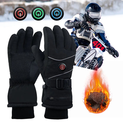 DC Rechargeable Heating Thermal Gloves 3 Heat Levels Heated Gloves Windproof Heated Gloves Waterproof Touch Screen for Women Men