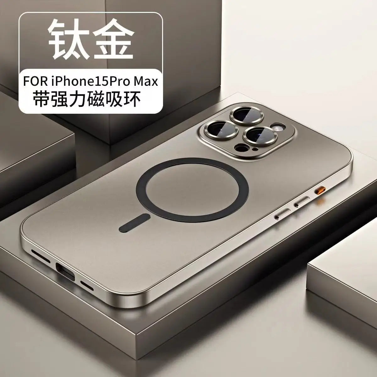 Fashion Aluminum Metal Magnetic Case For iPhone16 17 Pro Max 15Pro 14 13 12 Magsafe Wireless Charging Glass Lens Backboard Cover