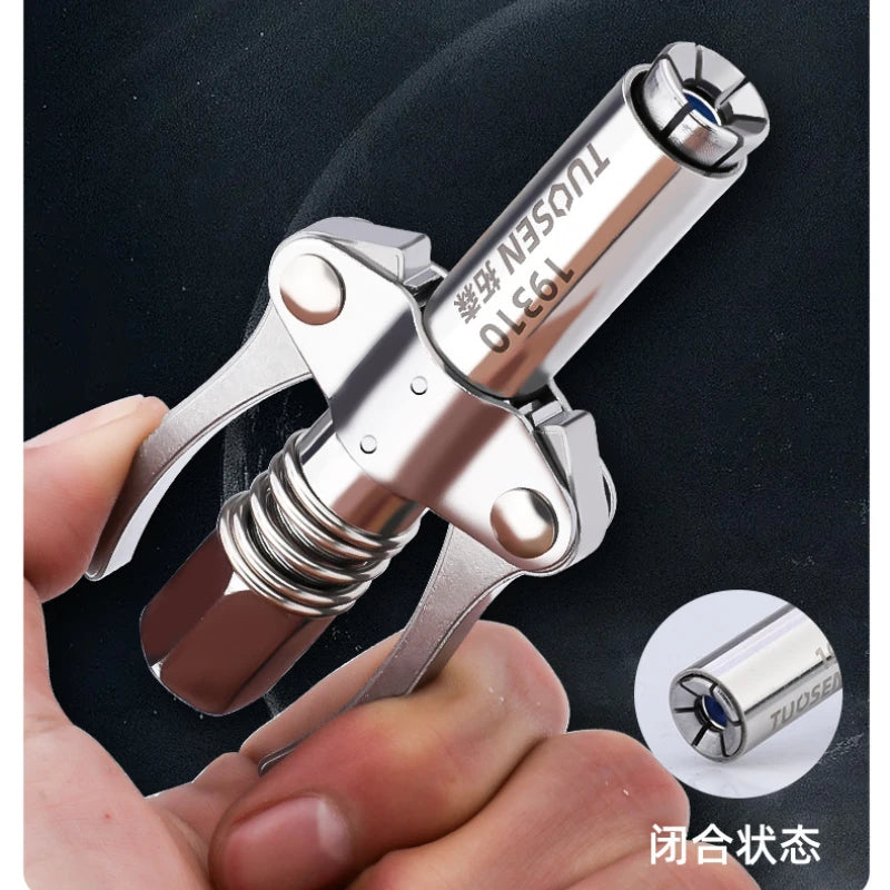 Grease Gun Coupler 10000 PSI NPTI/8 Oil Pump Quick Release Grease Tip Tool Car Syringe Lubricant Tip Grease Nozzle Repair Tool
