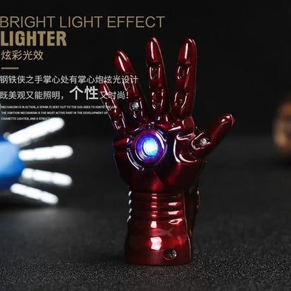 Disney Movie Iron Man Jet Energy Gloves Cigarette Lighter Creative Personality Anime USB Lighter Tungsten Wire Windproof Gift