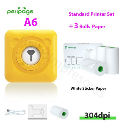 New Arrival 304dpi Mini Pocket Printer Peripage A6 Thermal Photo Printer Color Green Purple Mobile Phone Android IOS Regalo Gift