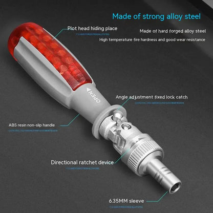 1pc 11 In 1 Ratcheting Multitool Screwdriver Multi-functional Magnetic Screwdriver Professional Angle Screwdriver Repair Tool