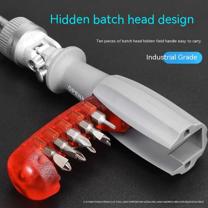1pc 11 In 1 Ratcheting Multitool Screwdriver Multi-functional Magnetic Screwdriver Professional Angle Screwdriver Repair Tool