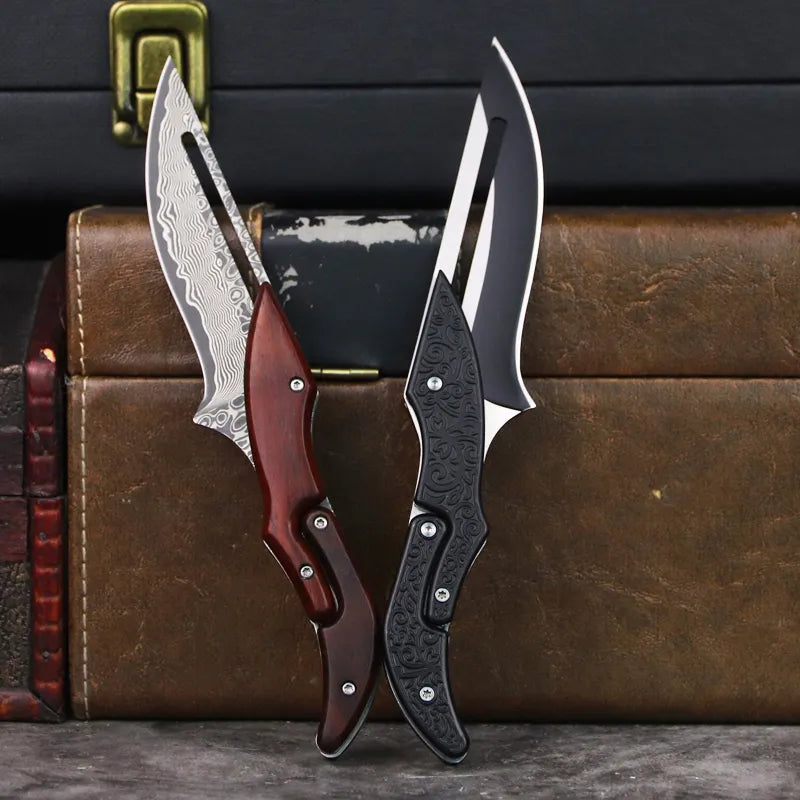 Damascus Steel Folding Tactical Knife