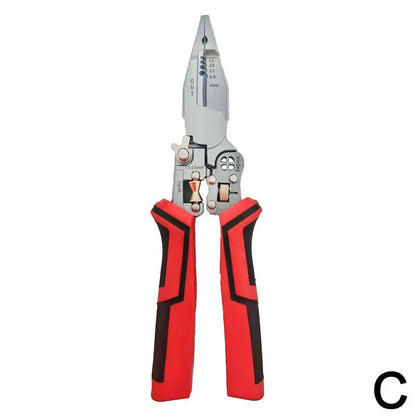 9-In-1 Stripping Pliers with Voltage Tester Versatile Wire Stripping Pliers With Electricity Measurement Cutting Crimping Pliers