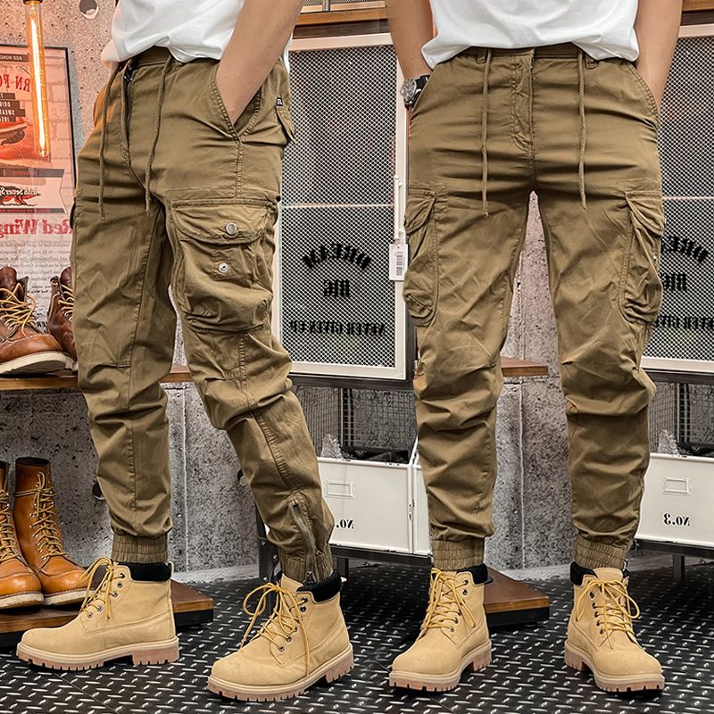 Skinny Cargo Pants Autumn Men Slim Fit Jogger Pants Elastic Waist Outdoor Tactical Pants Men Trousers With Multi pockets