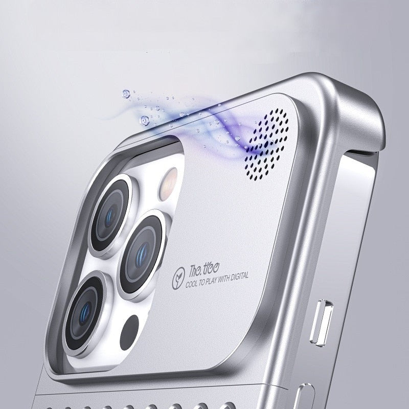 Aluminum Alloy Mobile Phone Case Hollow Heat Dissipation Anti-fall Suitable For Apple 13 13pro 13promax 14 14pro 14promax