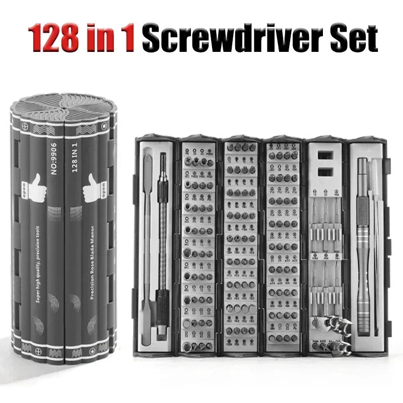 128 in 1 Portable Multi Screw Precision Functional Screwdriver Home Hand Drivers Kit Set New Style Folding PC Phone Repair Tools