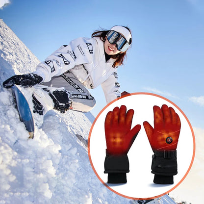 DC Rechargeable Heating Thermal Gloves 3 Heat Levels Heated Gloves Windproof Heated Gloves Waterproof Touch Screen for Women Men