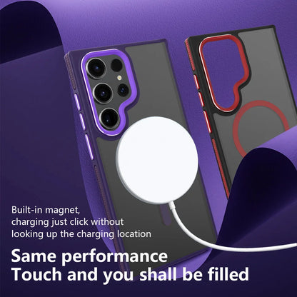 Matte skin feel Magsafe Magnetic Adsorption Case For Samsung S24 Ultra Galaxy S23 Plus S22 + Plating all inclusive Back Cover