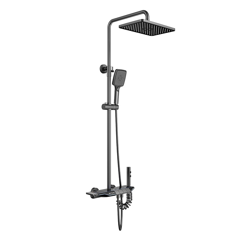 VGX Digital Shower System Intelligent Bathroom Temperature Display Shower Faucet Set Rainlfall Bathroom Mixer Bidet Shower Set