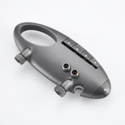 UFO style gunmetal shower mixer matte gray bath tap rainfall shower mixer set metal shower tap bath hot and cold shower mixer