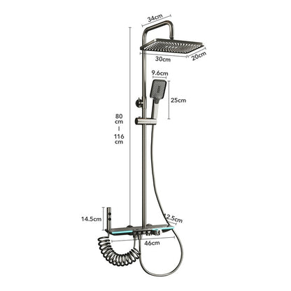 Intelligent Shower Set Gun Gray Bathroom Shower Mixer Faucet Digital Display Thermostatic Shower System Set Booster Sprinkler