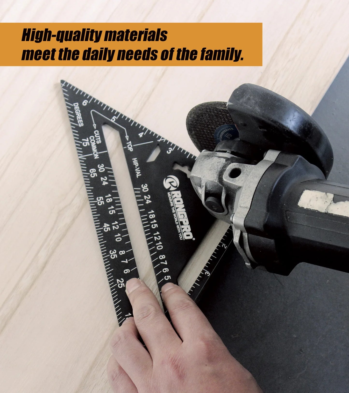RONGPRO TriangleRuler 7inch Aluminum Alloy Angle Protractor Speed Metric Square Measuring Ruler For Building Framing ToolsGauges