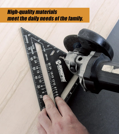 RONGPRO TriangleRuler 7inch Aluminum Alloy Angle Protractor Speed Metric Square Measuring Ruler For Building Framing ToolsGauges