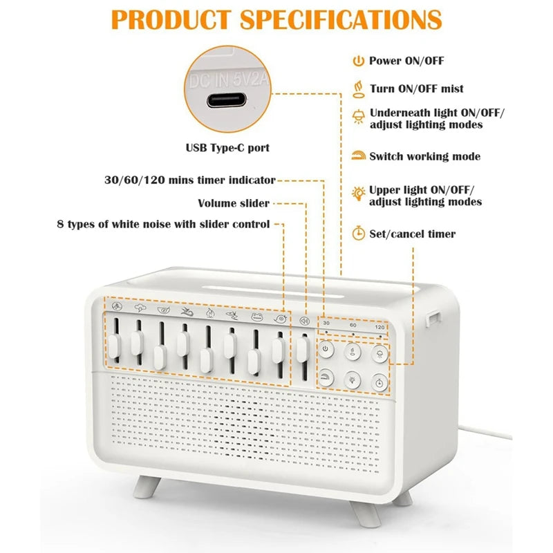 White Noise Night Light Humidifier