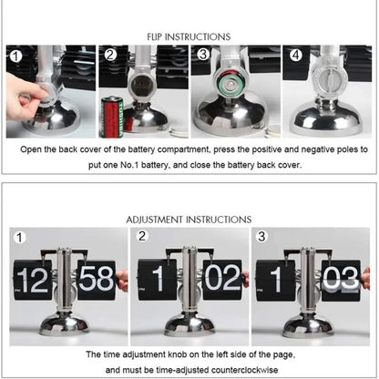 Mordern Style Flip Clock Turning Page Time for Home Desktop Decoration with Full of Sense of Technology