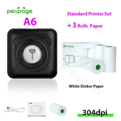New Arrival 304dpi Mini Pocket Printer Peripage A6 Thermal Photo Printer Color Green Purple Mobile Phone Android IOS Regalo Gift