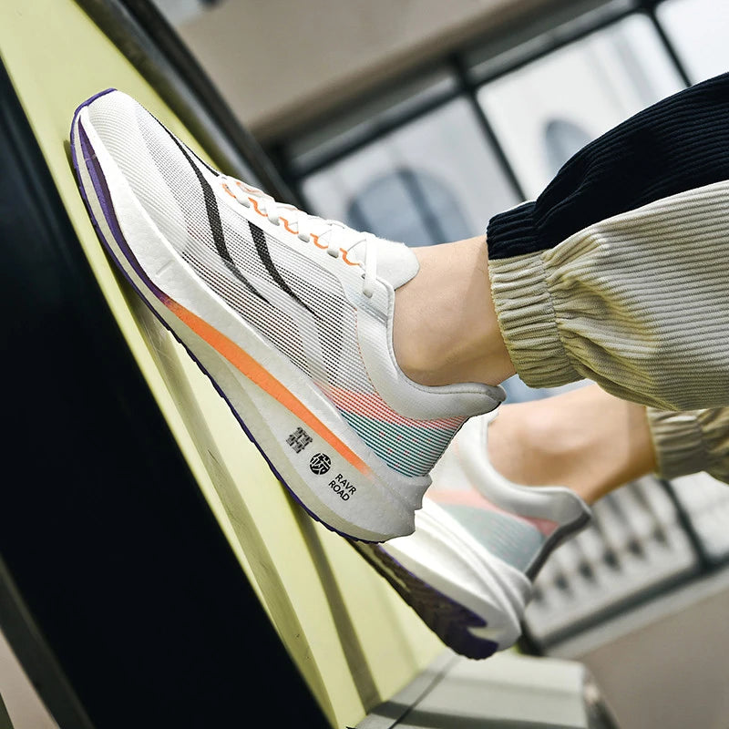 Men's Carbon Plate Sneakers Professional Marathon Racing Running Shoes High Quality Men's Shoes Comfortable White Sports Shoes