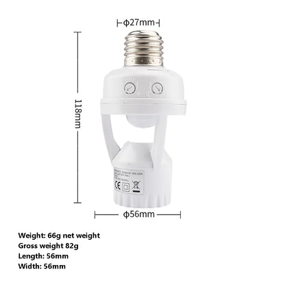 Motion Sensor Light Socket Smart Sensor Light Switch LED PIR Infrared Motion Sensor Detection E27 Light Bulb Auto Light Control