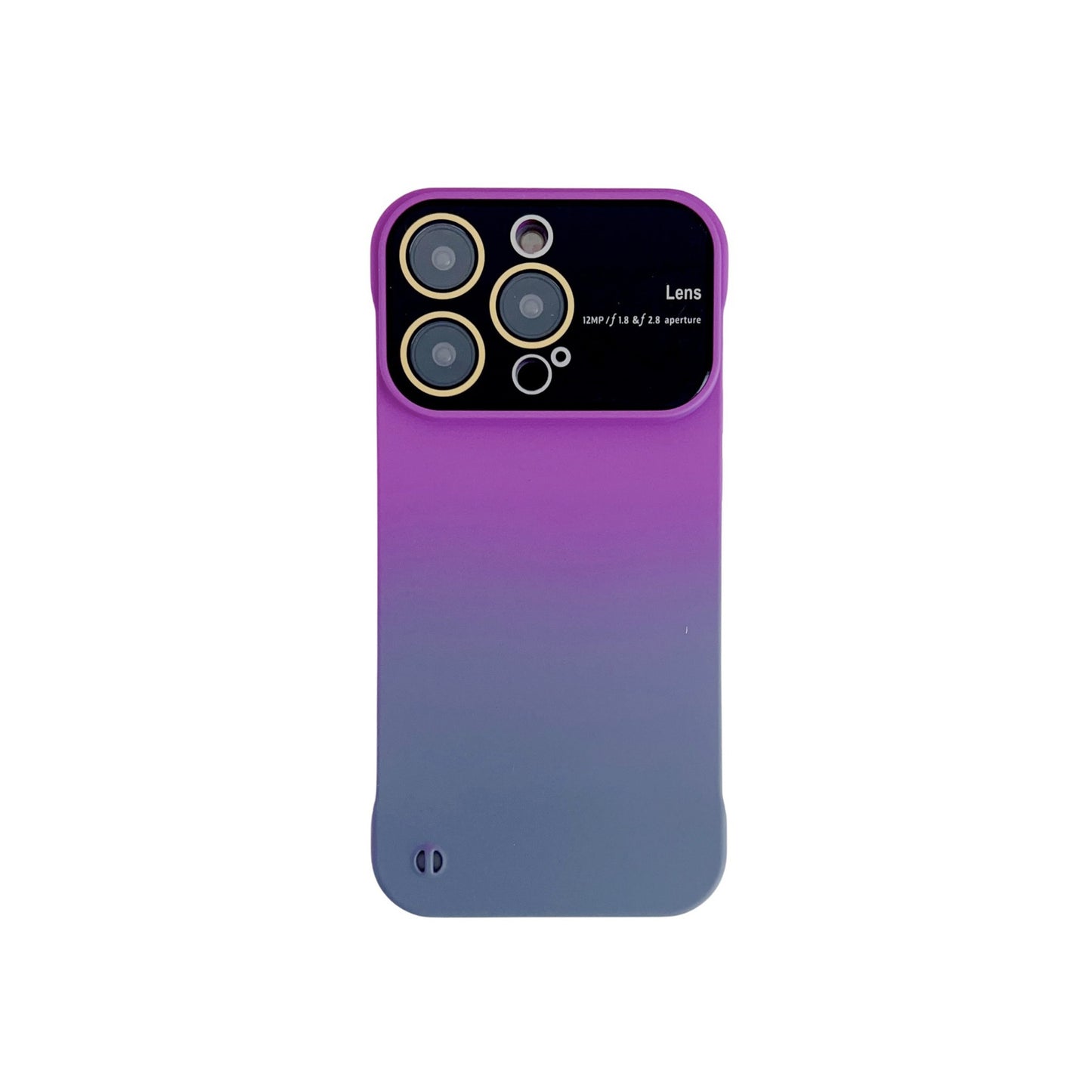 Phone Case Protective Frameless Large Window Hard Gradient Color