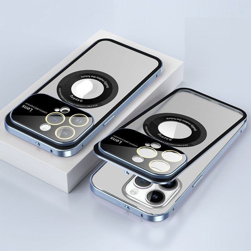 Magnetic Large Window Spring Fastener Metal Frame Phone Case