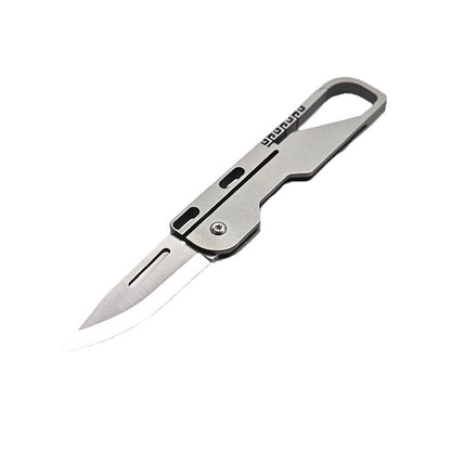 Multifunctional Titanium Alloy Keychain Mini Knife High Hardness D2 Steel Folding