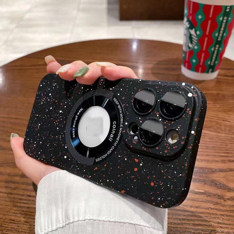 Applicable To Without Logo Magnetic All-inclusive Phone Case Glitter Splash Ink Protective Sleeve