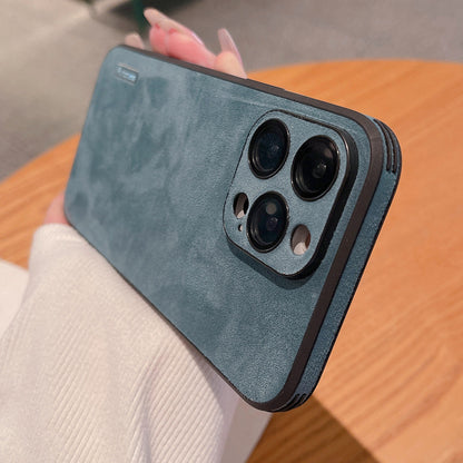 Suede Phone Case With Business Lens Film For Anti Drop Protection