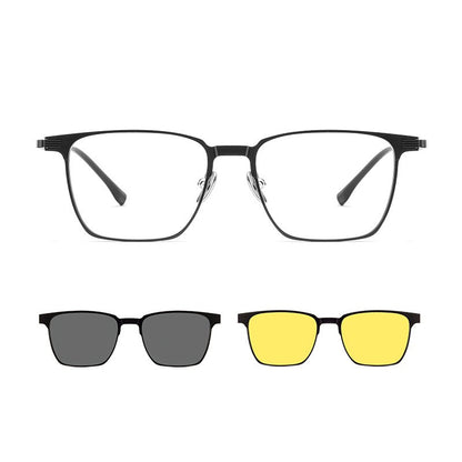 Magnetic Aluminum Magnesium Set Mirror Three Uses Pure Titanium Near-vision Frame Polarizing Sunglasses