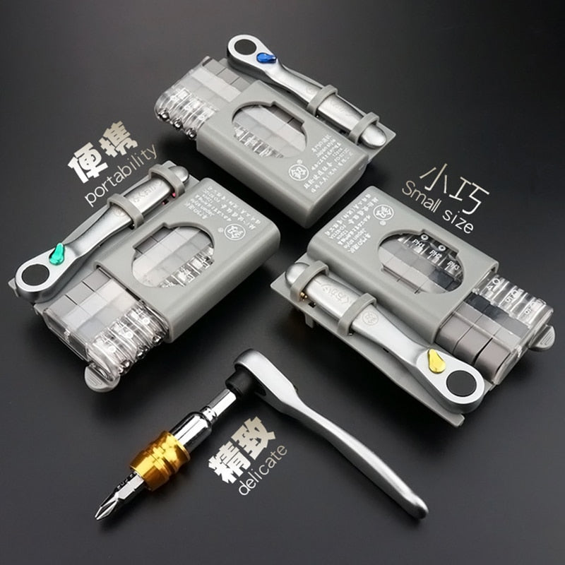 mini Ratchet wrench Screwdriver bit set Multifunctional Special shaped  slotted phillips screwdriver hand tools