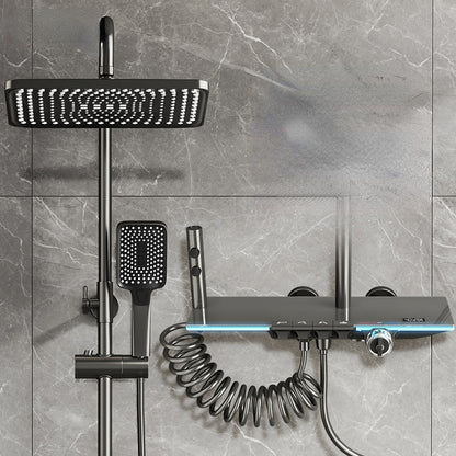 Intelligent Shower Set Gun Gray Bathroom Shower Mixer Faucet Digital Display Thermostatic Shower System Set Booster Sprinkler